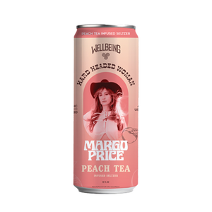 Margo Price x WellBeing 5mg THC + 5mg CBD Peach Tea Infused Seltzer