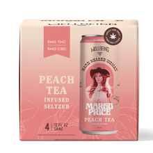 Load image into Gallery viewer, Margo Price x WellBeing 5mg THC + 5mg CBD Peach Tea Infused Seltzer

